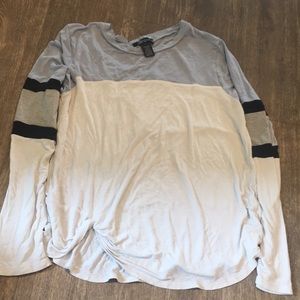 Long sleeve white black grey and baby blue
